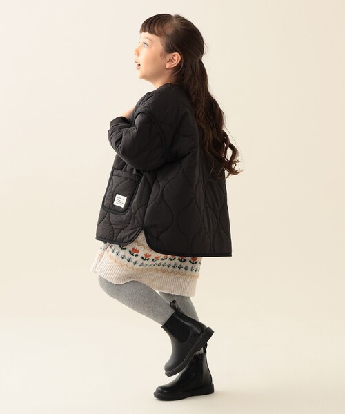 BEAMS mini(ビームスミニ)の「キルト ジップコート 2025FW(90~150cm)(その他アウター・キッズ・ブラック/オリーブ・110/120/130/140/150/90/100)」の8枚目の写真