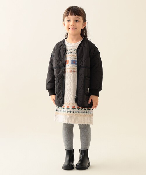 BEAMS mini(ビームスミニ)の「キルト ジップコート 2025FW(90~150cm)(その他アウター・キッズ・ブラック/オリーブ・110/120/130/140/150/90/100)」の9枚目の写真