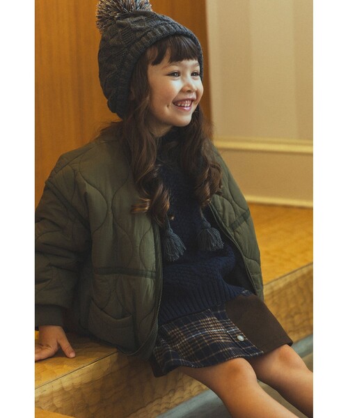 BEAMS mini(ビームスミニ)の「キルト ジップコート 2025FW(90~150cm)(その他アウター・キッズ・ブラック/オリーブ・110/120/130/140/150/90/100)」の10枚目の写真