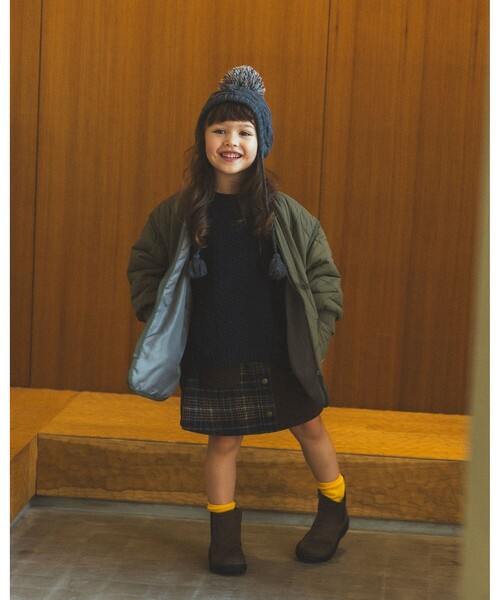 BEAMS mini(ビームスミニ)の「キルト ジップコート 2025FW(90~150cm)(その他アウター・キッズ・ブラック/オリーブ・110/120/130/140/150/90/100)」の11枚目の写真