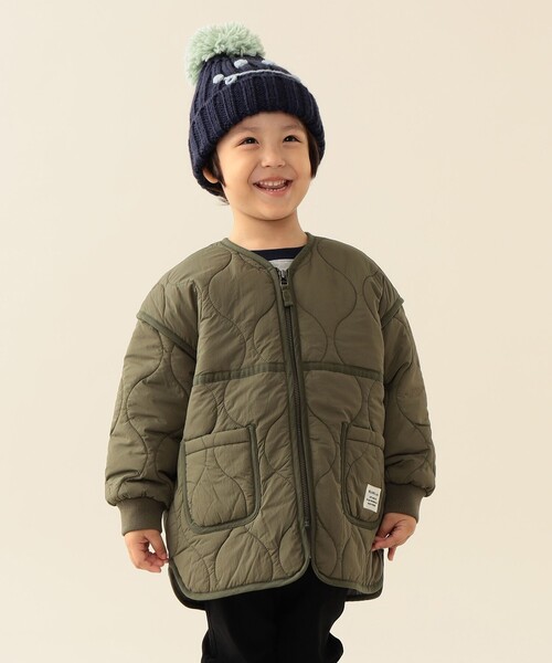 BEAMS mini(ビームスミニ)の「キルト ジップコート 2025FW(90~150cm)(その他アウター・キッズ・ブラック/オリーブ・110/120/130/140/150/90/100)」の13枚目の写真