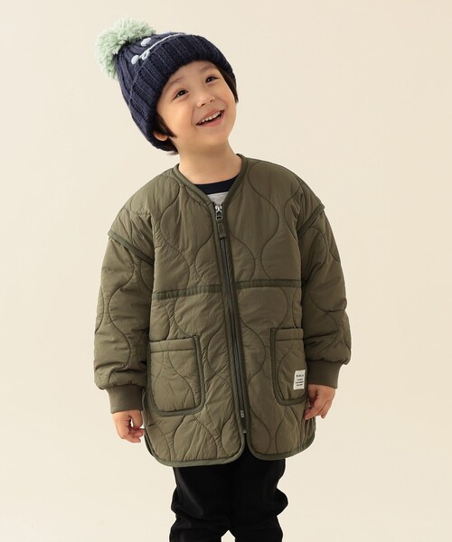 BEAMS mini(ビームスミニ)の「キルト ジップコート 2025FW(90~150cm)(その他アウター・キッズ・ブラック/オリーブ・110/120/130/140/150/90/100)」の14枚目の写真