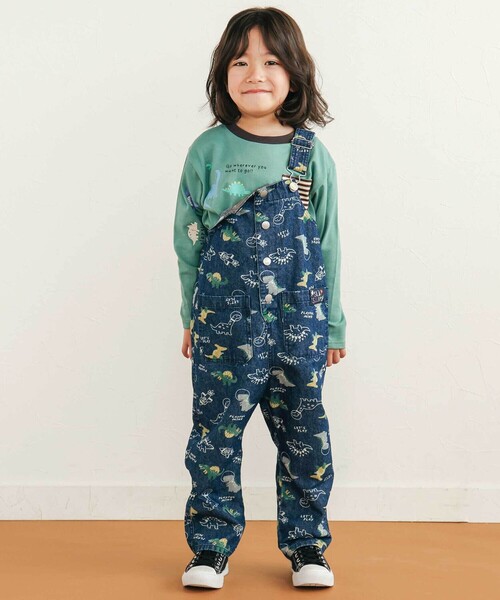 SLAP SLIP(スラップスリップ)の「はたらくくるま恐竜ロケットプリントポケット付き長袖Tシャツ(80~130cm)(Tシャツ/カットソー・キッズ・オフホワイト/グリーン/ネイビー・120cm/110cm/80cm/100cm/90cm/130cm)」の7枚目の写真