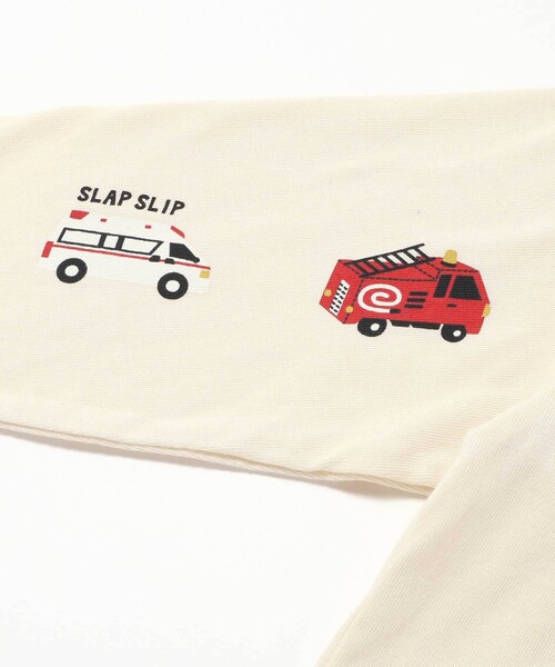 SLAP SLIP(スラップスリップ)の「はたらくくるま恐竜ロケットプリントポケット付き長袖Tシャツ(80~130cm)(Tシャツ/カットソー・キッズ・オフホワイト/グリーン/ネイビー・120cm/110cm/80cm/100cm/90cm/130cm)」の10枚目の写真