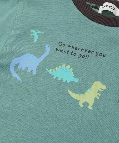 SLAP SLIP(スラップスリップ)の「はたらくくるま恐竜ロケットプリントポケット付き長袖Tシャツ(80~130cm)(Tシャツ/カットソー・キッズ・オフホワイト/グリーン/ネイビー・120cm/110cm/80cm/100cm/90cm/130cm)」の19枚目の写真