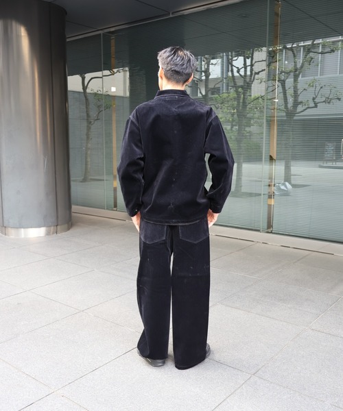 many men many mind(メニーメンメニーマインド)の「MANYMENMANYMINDS / フロッキー加工デニム/PUコーティング加工デニム/カバーオール(カバーオール・メンズ・ブラック系その他/ブラック/ブラウン・LARGE/MEDIUM)」の19枚目の写真
