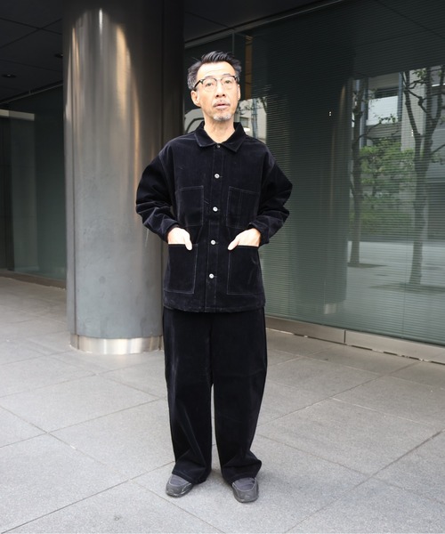 many men many mind(メニーメンメニーマインド)の「MANYMENMANYMINDS / フロッキー加工デニム/PUコーティング加工デニム/カバーオール(カバーオール・メンズ・ブラック系その他/ブラック/ブラウン・LARGE/MEDIUM)」の17枚目の写真