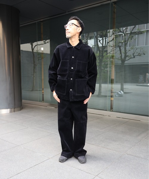many men many mind(メニーメンメニーマインド)の「MANYMENMANYMINDS / フロッキー加工デニム/PUコーティング加工デニム/カバーオール(カバーオール・メンズ・ブラック系その他/ブラック/ブラウン・LARGE/MEDIUM)」の16枚目の写真