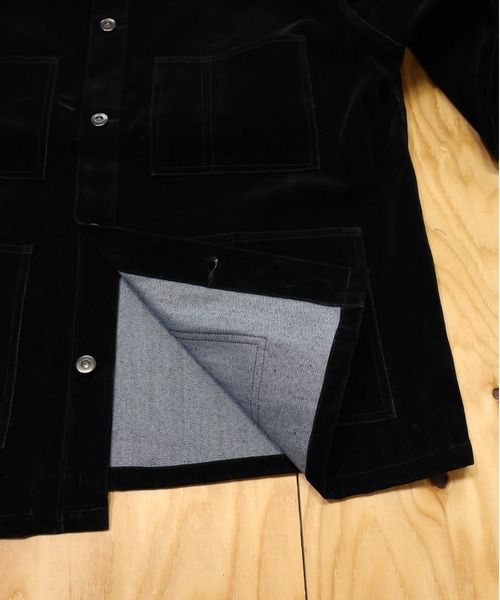 many men many mind(メニーメンメニーマインド)の「MANYMENMANYMINDS / フロッキー加工デニム/PUコーティング加工デニム/カバーオール(カバーオール・メンズ・ブラック系その他/ブラック/ブラウン・LARGE/MEDIUM)」の15枚目の写真