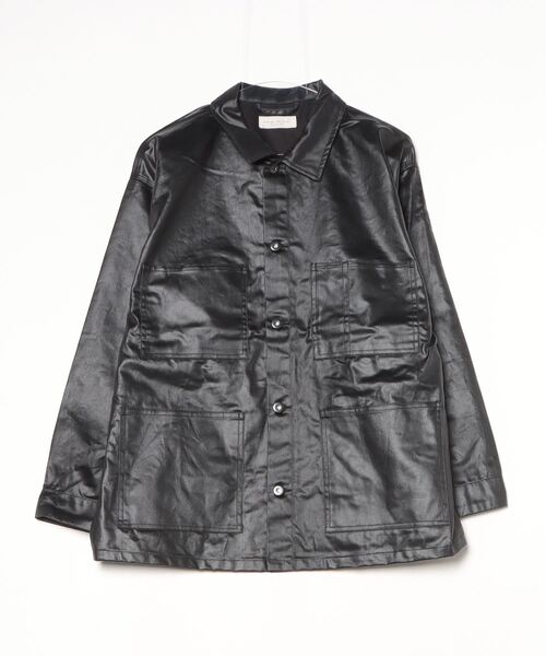 many men many mind(メニーメンメニーマインド)の「MANYMENMANYMINDS / フロッキー加工デニム/PUコーティング加工デニム/カバーオール(カバーオール・メンズ・ブラック系その他/ブラック/ブラウン・LARGE/MEDIUM)」の9枚目の写真