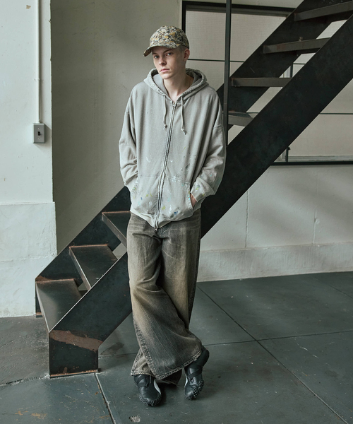 JOURNAL STANDARD(ジャーナルスタンダード)の「TRISECT2 / スプラッシュ ダメージ ジップ フーディ(パーカー・メンズ・パープル/グレー・MEDIUM/LARGE)」の3枚目の写真