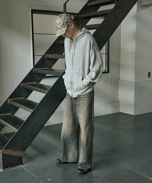 JOURNAL STANDARD(ジャーナルスタンダード)の「TRISECT2 / スプラッシュ ダメージ ジップ フーディ(パーカー・メンズ・パープル/グレー・MEDIUM/LARGE)」の4枚目の写真