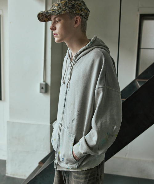 JOURNAL STANDARD(ジャーナルスタンダード)の「TRISECT2 / スプラッシュ ダメージ ジップ フーディ(パーカー・メンズ・パープル/グレー・MEDIUM/LARGE)」の7枚目の写真