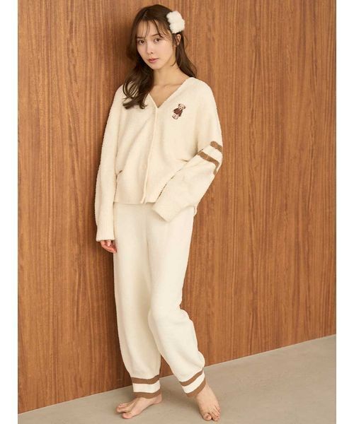 SNIDEL HOME（スナイデルホーム）の「Bearニットカーディガン（ルームウェア/パジャマ・レディース・アイボリー/ブラウン/ピンク・F）」の8枚目の写真