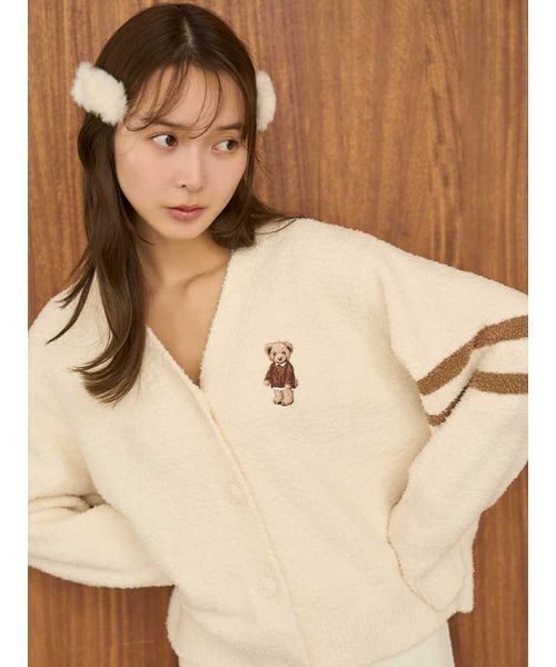 SNIDEL HOME（スナイデルホーム）の「Bearニットカーディガン（ルームウェア/パジャマ・レディース・アイボリー/ブラウン/ピンク・F）」の6枚目の写真