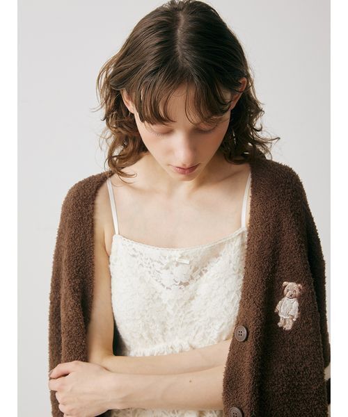 SNIDEL HOME（スナイデルホーム）の「Bearニットカーディガン（ルームウェア/パジャマ・レディース・アイボリー/ブラウン/ピンク・F）」の10枚目の写真