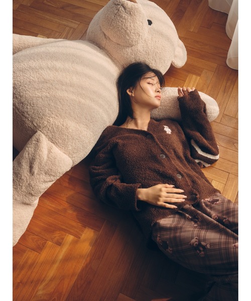 SNIDEL HOME（スナイデルホーム）の「Bearニットカーディガン（ルームウェア/パジャマ・レディース・アイボリー/ブラウン/ピンク・F）」の19枚目の写真