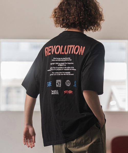 CAMBIO（カンビオ）の「mt9992- プリントT_End-roll Tシャツ(2502112MCB)（Tシャツ/カットソー・メンズ・ブラック/ホワイト/セージグリーン・S/M/L/XL）」の2枚目の写真