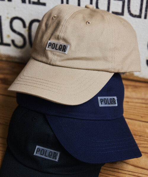 POLeR（ポーラー）の「POLeR × FREAK'S STORE/ポーラー × フリークスストア 別注 COTTON CAP ワンポイントロゴ コットンキャップ（キャップ・メンズ・ブラック/ベージュ/ネイビー・ONE SIZE）」の4枚目の写真