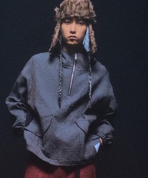 mpa3945- Check half zip hoodie ハーフジップフーディー(ef404-04)