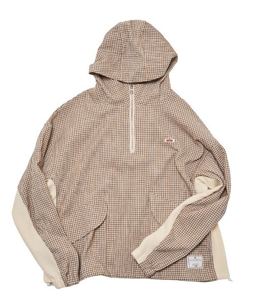 EFFECTEN(エフェクテン)の「mpa3945- Check half zip hoodie ハーフジップフーディー(ef404-04)(パーカー・メンズ・クリーム/ネイビー・FREE)」の13枚目の写真