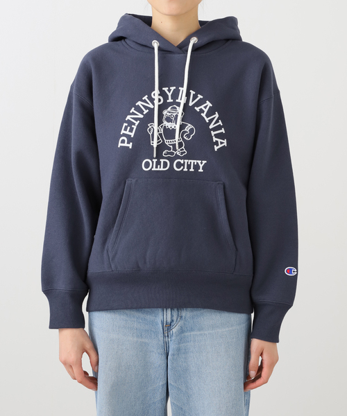Champion(チャンピオン)の「Champion /チャンピオンREVERSE WEAVE HOODED SWEATSHIRT(パーカー・レディース・ネイビー/アイボリー・MEDIUM/LARGE)」の11枚目の写真