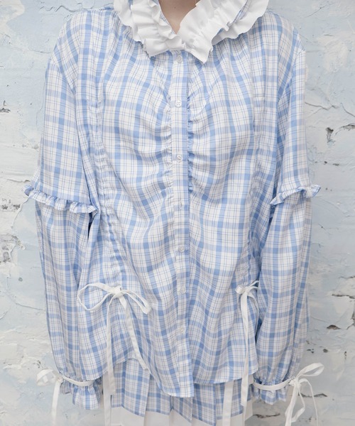 Whinny(ホワイニー)の「Whinny/≪セットアップ可能♪≫近未来的最強パラダイス(シャツ/ブラウス・レディース・ブルー系その他2/ブラック/ホワイト・FREE)」の20枚目の写真
