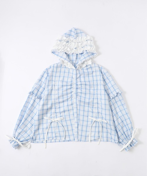 Whinny(ホワイニー)の「Whinny/≪セットアップ可能♪≫近未来的最強パラダイス(シャツ/ブラウス・レディース・ブルー系その他2/ブラック/ホワイト・FREE)」の4枚目の写真