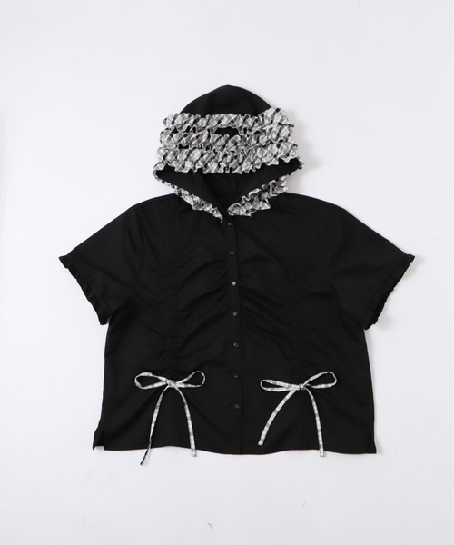 Whinny(ホワイニー)の「Whinny/≪セットアップ可能♪≫近未来的最強パラダイス(シャツ/ブラウス・レディース・ブルー系その他2/ブラック/ホワイト・FREE)」の8枚目の写真