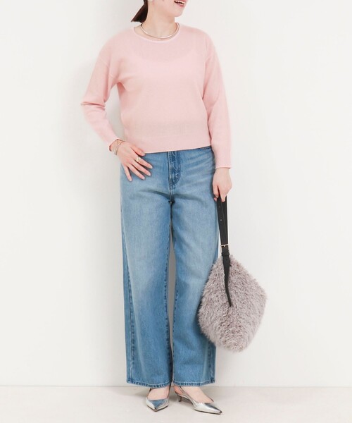 MICO COULIER（ミコクリエ）の「ウールカシミヤ 裾ボタンクルーネックプルオーバーニット（ニット/セーター・レディース・ダークネイビー/ピンク/オレンジ/ベビーピンク/チャコールグレー・38）」の15枚目の写真