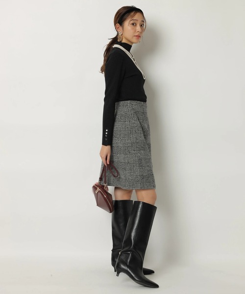 JUSGLITTY（ジャスグリッティー）の「ハイネックラメリブニット（ニット/セーター・レディース・ブラック/ホワイト/ベージュ系その他/グレイッシュベージュ/ブラウン・2）」の12枚目の写真