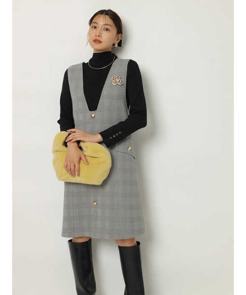 JUSGLITTY（ジャスグリッティー）の「ハイネックラメリブニット（ニット/セーター・レディース・ブラック/ホワイト/ベージュ系その他/グレイッシュベージュ/ブラウン・2）」の20枚目の写真