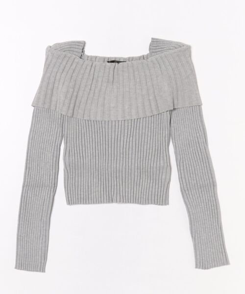 GORGE(ゴージ)の「《オフショル×細リブニット》レディース プルオーバー 長袖トップス 肩見せ セクシー 秋冬(ニット/セーター・レディース・オフホワイト/グレー/ブラック・F)」の14枚目の写真