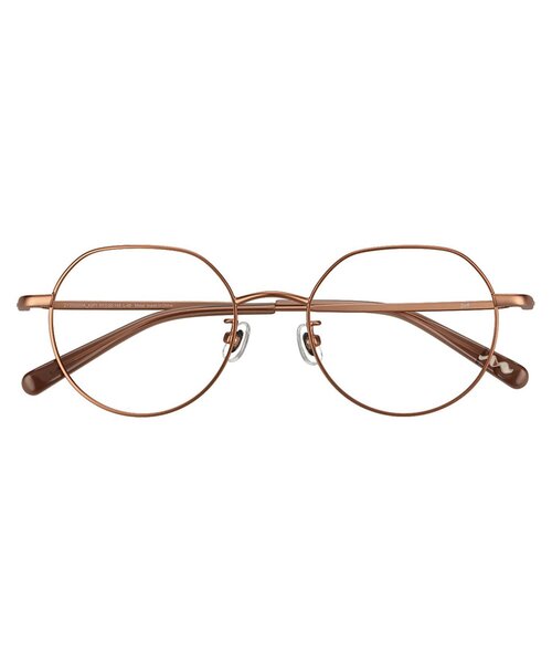 Zoff（ゾフ）の「【水越みさと さんコラボ】Zoff｜Misato Mizukoshi ボストン型 クラウンパント メガネ｜中顔面短縮みえ メタルフレーム 伊達メガネ 度付き（レンズ交換券付き）大人可愛い ユニセックス（メガネ・レディース・ゴールド/ブラック系その他6/ブラウン・FREE）」の13枚目の写真