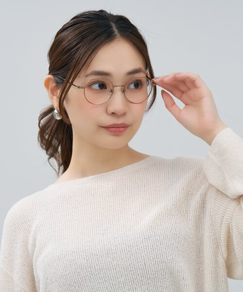 Zoff（ゾフ）の「【水越みさと さんコラボ】Zoff｜Misato Mizukoshi ボストン型 クラウンパント メガネ｜中顔面短縮みえ メタルフレーム 伊達メガネ 度付き（レンズ交換券付き）大人可愛い ユニセックス（メガネ・レディース・ゴールド/ブラック系その他6/ブラウン・FREE）」の18枚目の写真