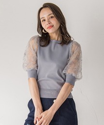 Viaggio Blu（ビアッジョブルー）の「フェザーフラワーニット≪手洗い可能≫（ニット/セーター）」