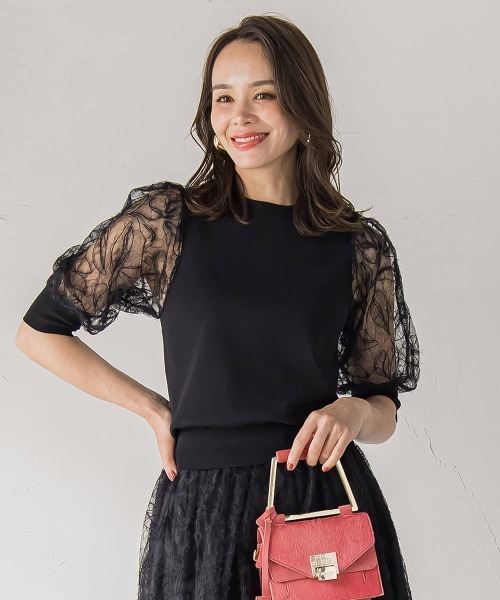 セール】フェザーフラワーニット≪手洗い可能≫（ニット/セーター