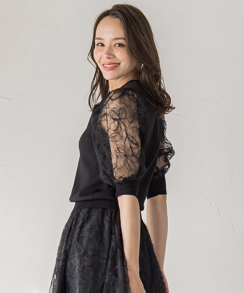 セール】フェザーフラワーニット≪手洗い可能≫（ニット/セーター