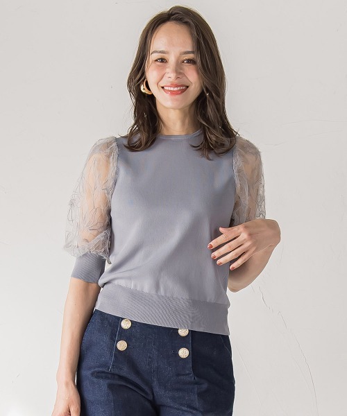 セール】フェザーフラワーニット≪手洗い可能≫（ニット/セーター