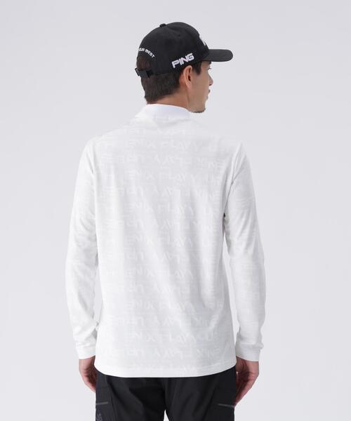 PING APPAREL】凸凹PLAYロゴジャカード長袖ハイネックシャツ