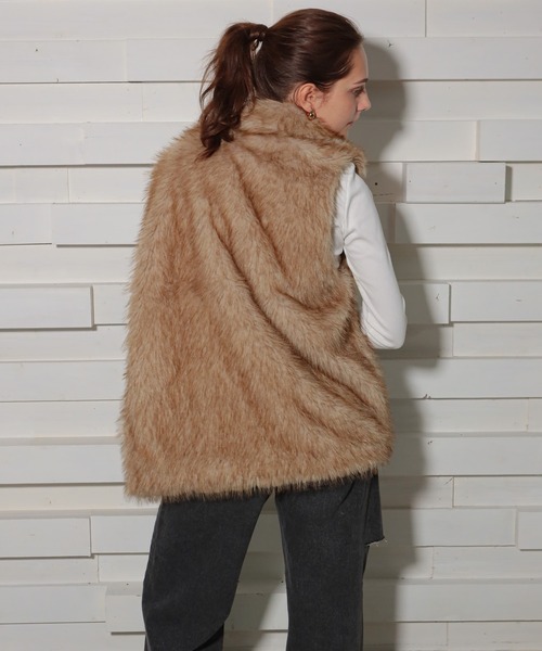 セール】ダブルジップロング丈ファーベスト（ベスト）｜GLAMOROUS JANE