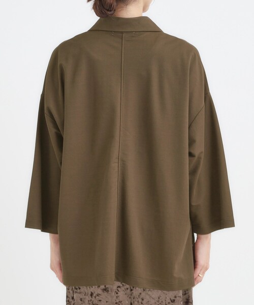 SHOO・LA・RUE(シューラルー)の「【S-LL/ひんやり】さらっとしたタッチが心地よい ダブルブレストジャケット(テーラードジャケット・レディース・ダークブラウン/ブラック・01/02/03/04)」の13枚目の写真