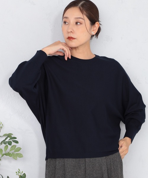 GALLORIA(ギャローリア)の「マシンウォッシャブル ドルマンニット(ニット/セーター・レディース・アイボリー/ブルーグレー/テラコッタ/ネイビー・L/S/M/LL)」の4枚目の写真