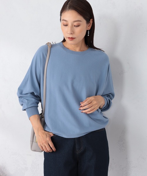 GALLORIA(ギャローリア)の「マシンウォッシャブル ドルマンニット(ニット/セーター・レディース・アイボリー/ブルーグレー/テラコッタ/ネイビー・L/S/M/LL)」の2枚目の写真