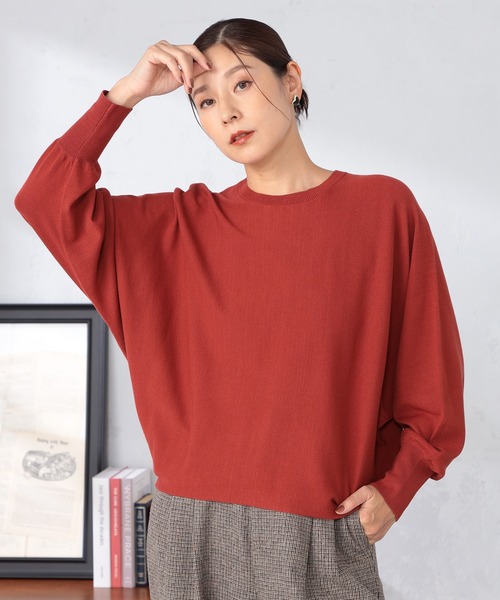 GALLORIA(ギャローリア)の「マシンウォッシャブル ドルマンニット(ニット/セーター・レディース・アイボリー/ブルーグレー/テラコッタ/ネイビー・L/S/M/LL)」の12枚目の写真