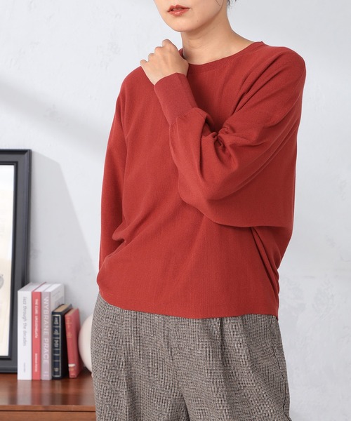 GALLORIA(ギャローリア)の「マシンウォッシャブル ドルマンニット(ニット/セーター・レディース・アイボリー/ブルーグレー/テラコッタ/ネイビー・L/S/M/LL)」の14枚目の写真