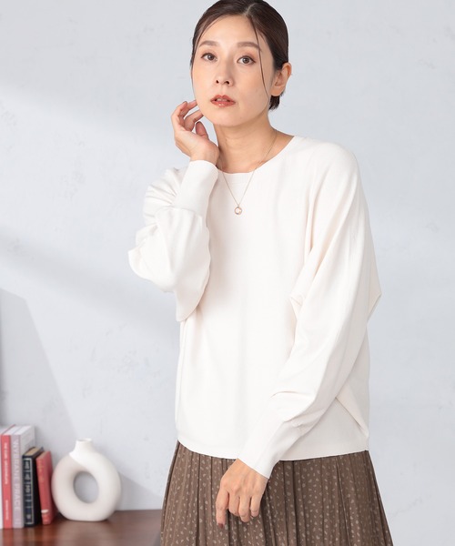 GALLORIA(ギャローリア)の「マシンウォッシャブル ドルマンニット(ニット/セーター・レディース・アイボリー/ブルーグレー/テラコッタ/ネイビー・L/S/M/LL)」の16枚目の写真