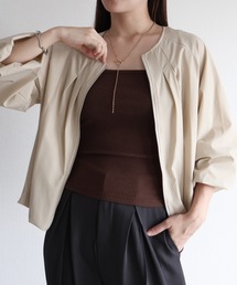 sin.ca（シンカ）の「７分袖ノーカラーブルゾン（ノーカラージャケット）」