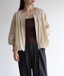 sin.ca（シンカ）の「７分袖ノーカラーブルゾン（ノーカラージャケット）」