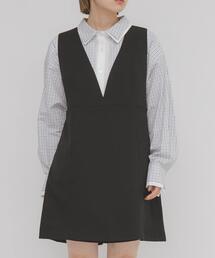 KBF | Aラインミニジャンパースカート(ワンピース)